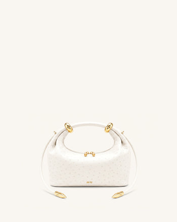 Ellie Borsa a mano con anello in metallo - Bianco sporco