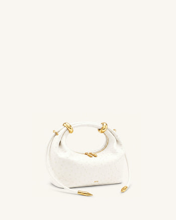 Ellie Borsa a mano con anello in metallo - Bianco sporco