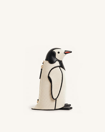 Pia Borsa a tracolla a forma di pinguino - Tela nera