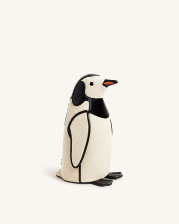 Pia Borsa a tracolla a forma di pinguino - Tela nera