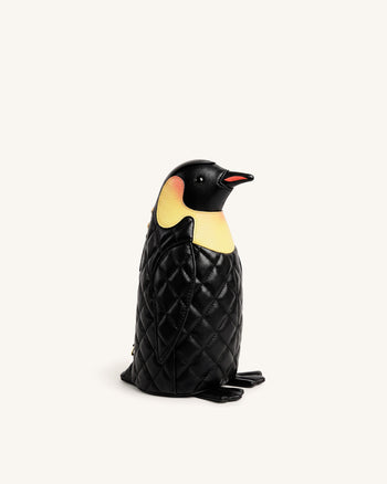 Pia Borsa a tracolla trapuntata a forma di pinguino - Nero