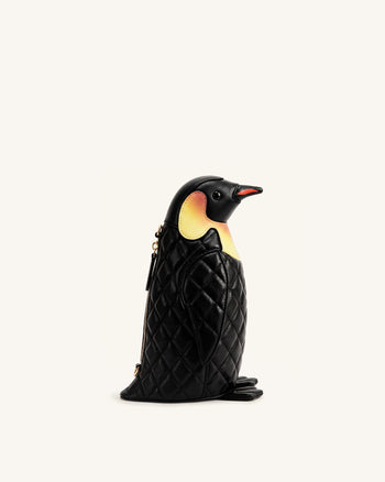 Pia Borsa a tracolla trapuntata a forma di pinguino - Nero
