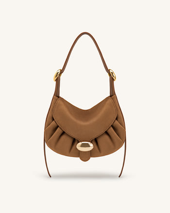 Avery Borsa hobo drappeggiata in finto camoscio - Cammello