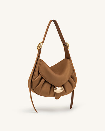 Avery Borsa hobo drappeggiata in finto camoscio - Cammello