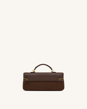 Cleo Borsa vanity in similcamoscio - Marrone scuro