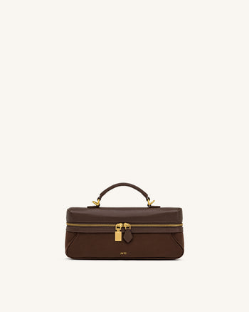 Cleo Borsa vanity in similcamoscio - Marrone scuro