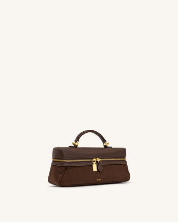 Cleo Borsa vanity in similcamoscio - Marrone scuro