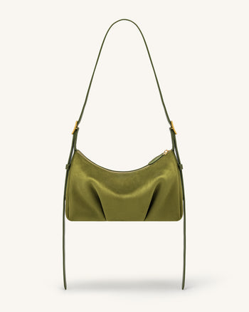Loriette Borsa a tracolla in finta pelle scamosciata - Verde oliva