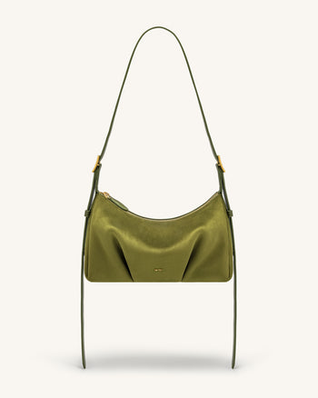 Loriette Borsa a tracolla in finta pelle scamosciata - Verde oliva