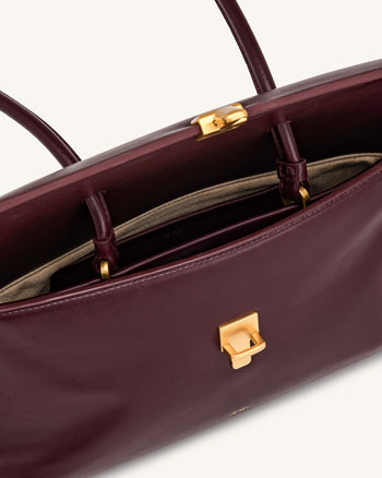 Selene Borsa a spalla con patta e chiusura a lucchetto - Borgogna