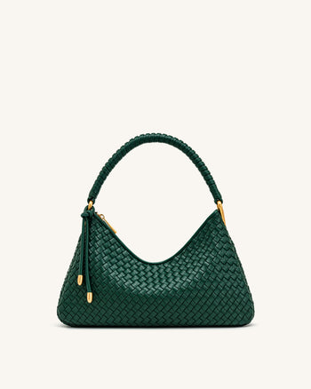 Lorena Borsa a Spalla Intrecciata - Verde Smeraldo