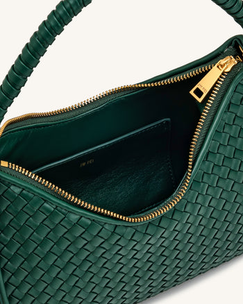 Lorena Borsa a Spalla Intrecciata - Verde Smeraldo