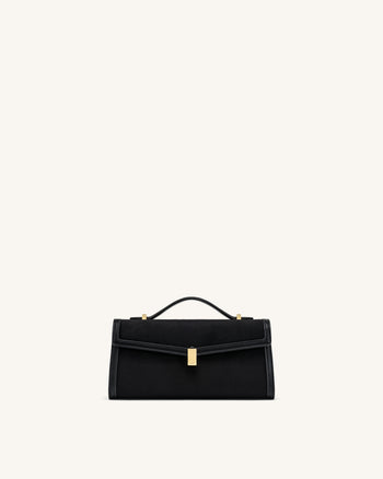 Delphine Borsa a mano in similpelle scamosciata - Nero