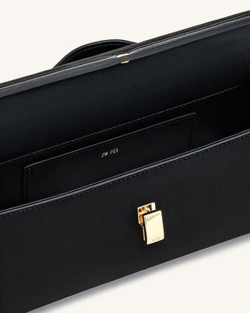Delphine Borsa a mano in similpelle scamosciata - Nero