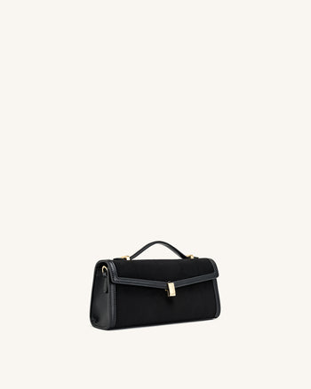Delphine Borsa a mano in similpelle scamosciata - Nero