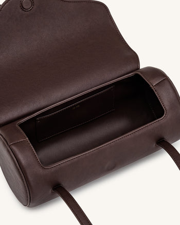 Solenne Borsa a spalla a cilindro - Marrone scuro