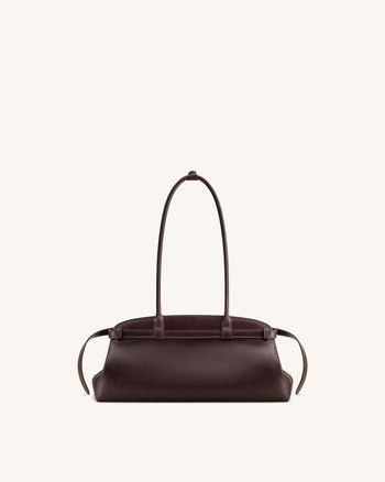 Arden Borsa a spalla East-West con dettaglio cintura - Marrone scuro