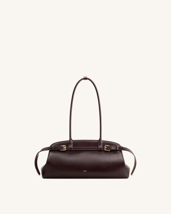 Arden Borsa a spalla East-West con dettaglio cintura - Marrone scuro