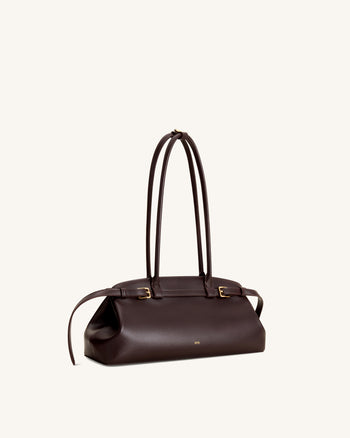 Arden Borsa a spalla East-West con dettaglio cintura - Marrone scuro
