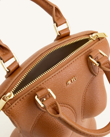 Tara Borsa con manico scultoreo - Marrone