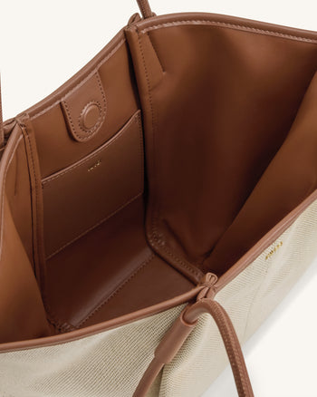 Nala Borsa tote ampia - Tela marrone