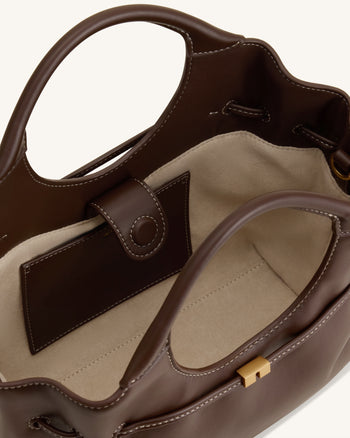 Virelle Borsa tote con coulisse - Marrone