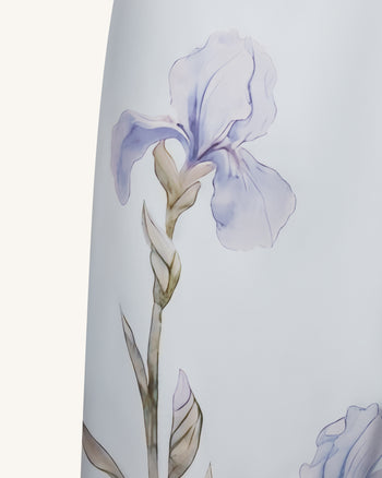 Abito sottoveste in raso con motivo Iris - Celeste