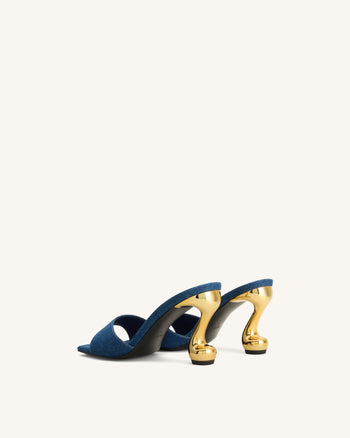 Sabot con tacco in denim Hannah - Blu denim