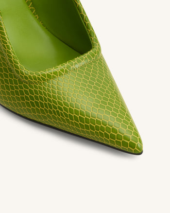 Sofia Mule con Tacco a Sfera e Dettaglio Metallico - Verde