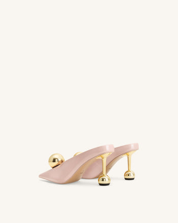 Sofia Sabot con tacco e scollatura angolata - Rosa antico