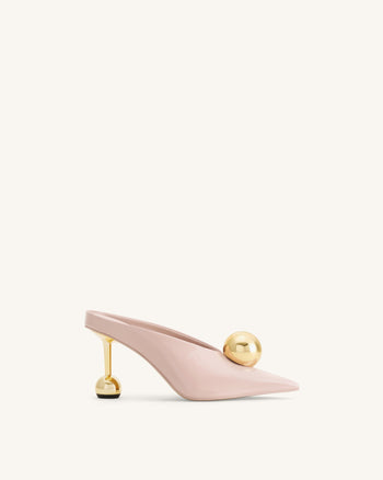 Sofia Sabot con tacco e scollatura angolata - Rosa antico
