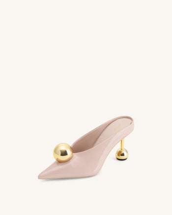 Sofia Sabot con tacco e scollatura angolata - Rosa antico