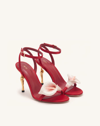 Alivia Sandali con tacco in metallo dorato Calla Lily - Rosso