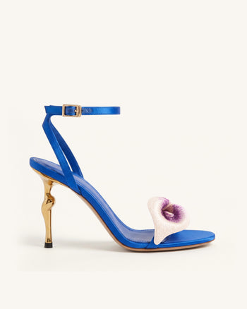 Alivia Sandali con tacco in metallo dorato Calla Lily - Blu reale