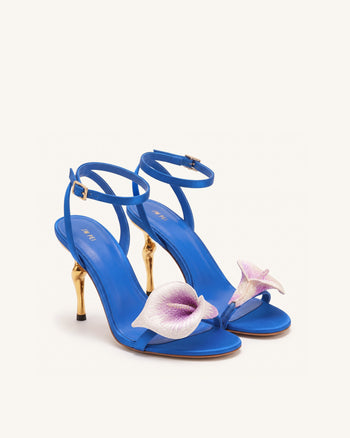 Alivia Sandali con tacco in metallo dorato Calla Lily - Blu reale