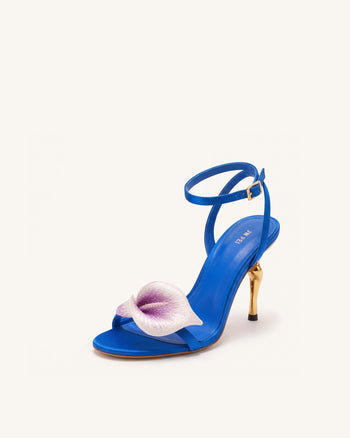 Alivia Sandali con tacco in metallo dorato Calla Lily - Blu reale