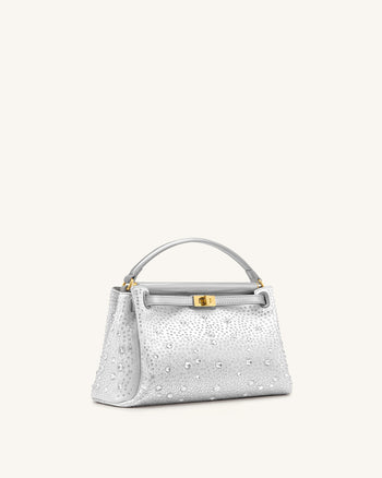 Carmen Borsa a mano con cristalli sintetici - Grigio chiaro
