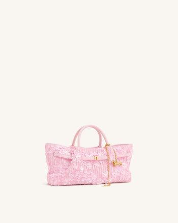 Maeve Borsa tote con ciondolo in metallo a forma di bassotto con paillettes - Rosa
