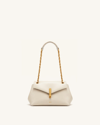 Valerie Borsa a spalla con patta e catena - Bianco crema