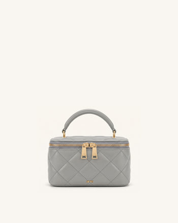 Vivienne Borsa a mano trapuntata tipo beauty case - Grigio