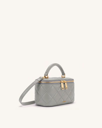 Vivienne Borsa a mano trapuntata tipo beauty case - Grigio
