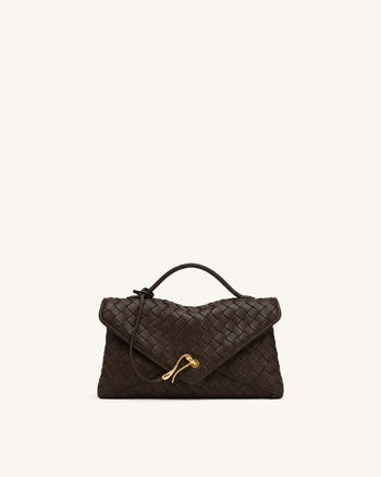 Celeste Borsa a busta intrecciata - Marrone scuro