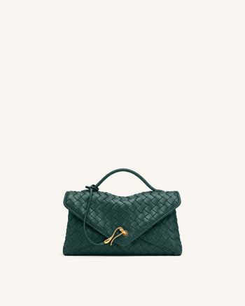 Celeste Borsa a busta intrecciata - Verde inchiostro scuro