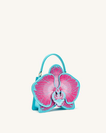 Flora Borsa a mano a forma di orchidea - Rosa blu