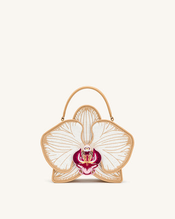 Flora Borsa a mano a forma di orchidea - Champagne