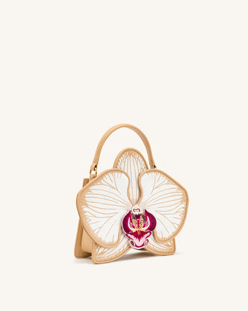 Flora Borsa a mano a forma di orchidea - Champagne