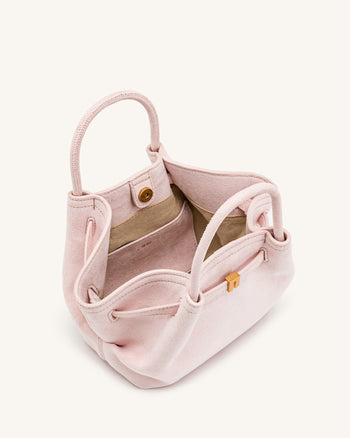 Hana Mini borsa tote in similpelle scamosciata - Rosa