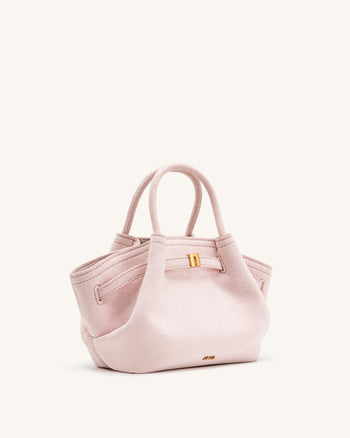 Hana Mini borsa tote in similpelle scamosciata - Rosa