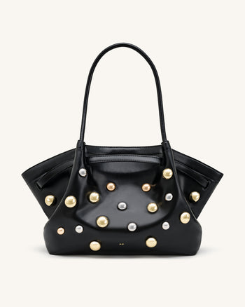 Hana Borsa tote grande con borchie - Nero scuro