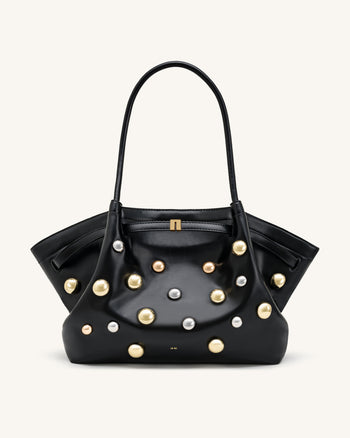 Hana Borsa tote grande con borchie - Nero scuro